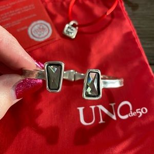 Uno de 50 bangle bracelet with silver gem accents